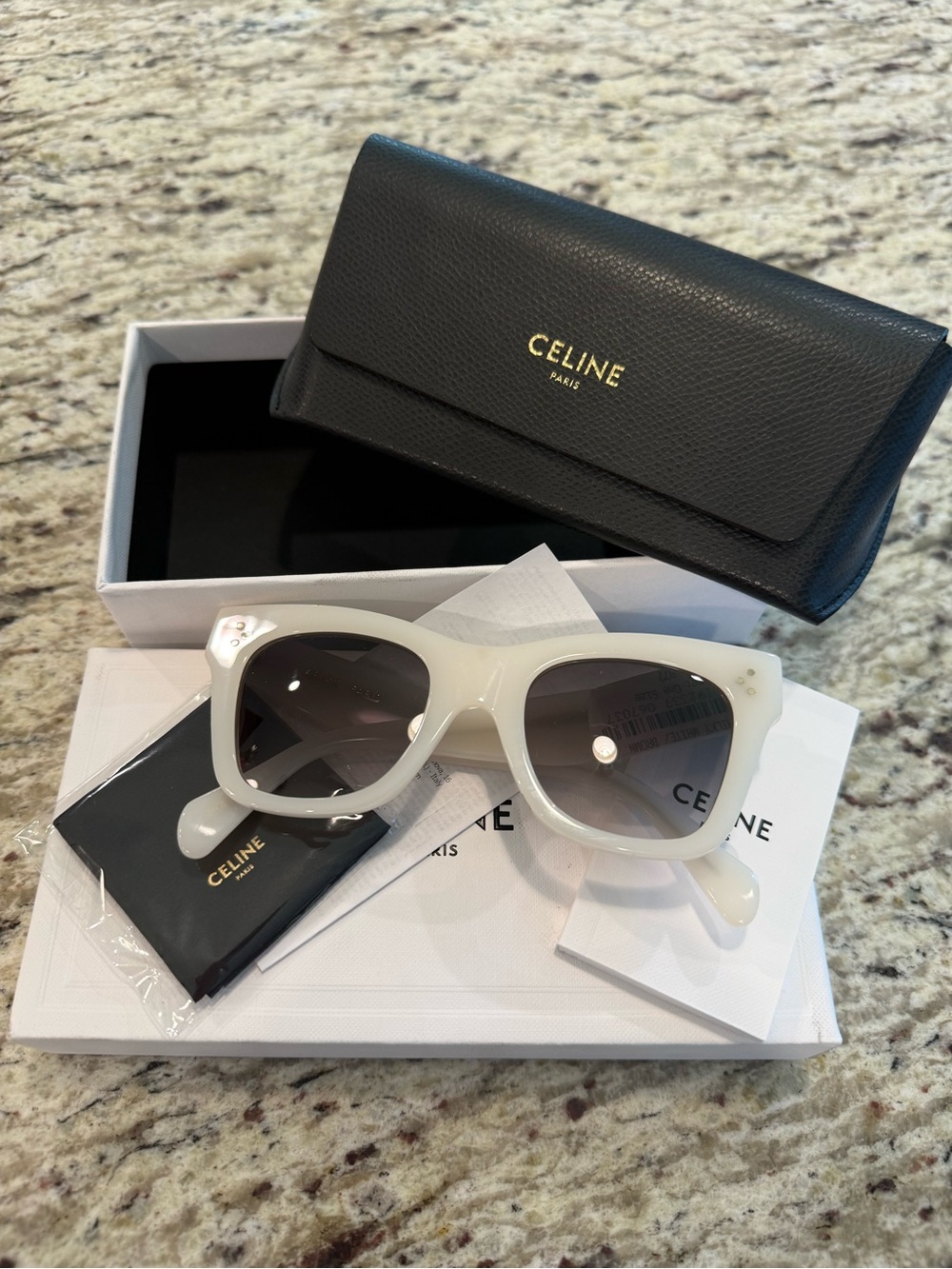 New in Box Celine Cream Acetate Sunglasses